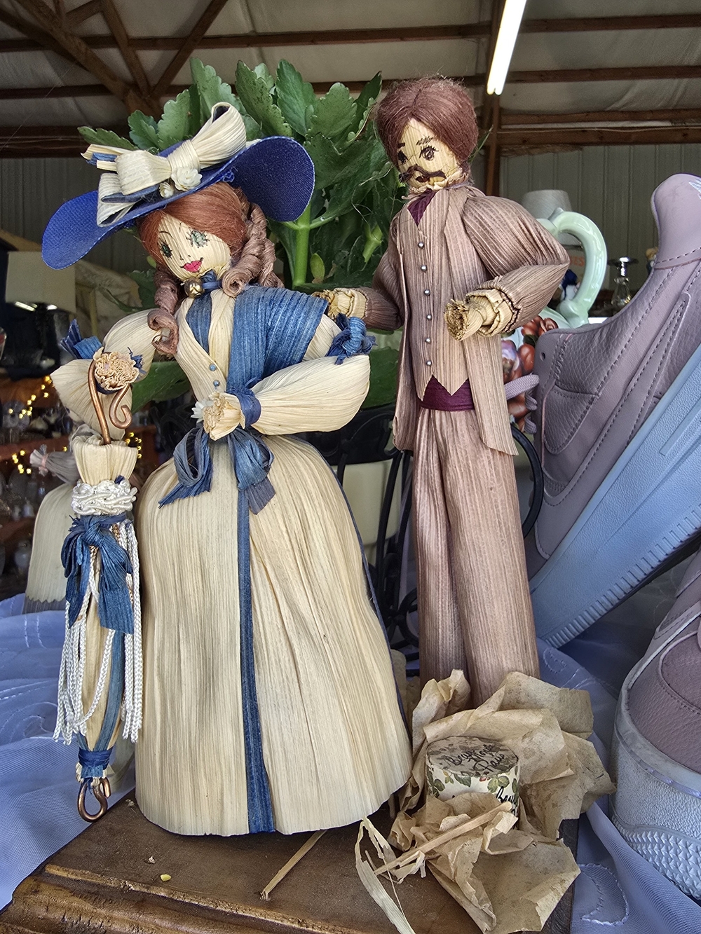 Hand Crafted Corn Husk Figurines Dolls Patriotic Characters Rhett And Scarlett